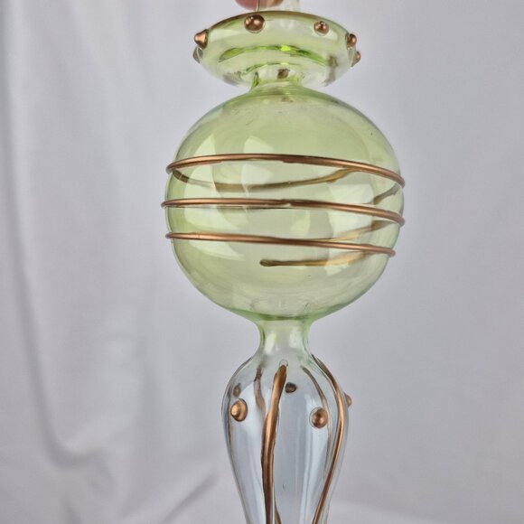 Vintage Handblown Glass Painted Finial Ornaments  Lot of 6 - Picture 12 of 15
